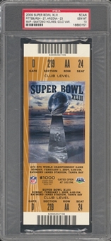 2009 Super Bowl XLIII Full Ticket, Gold Variation - PSA GEM MT 10